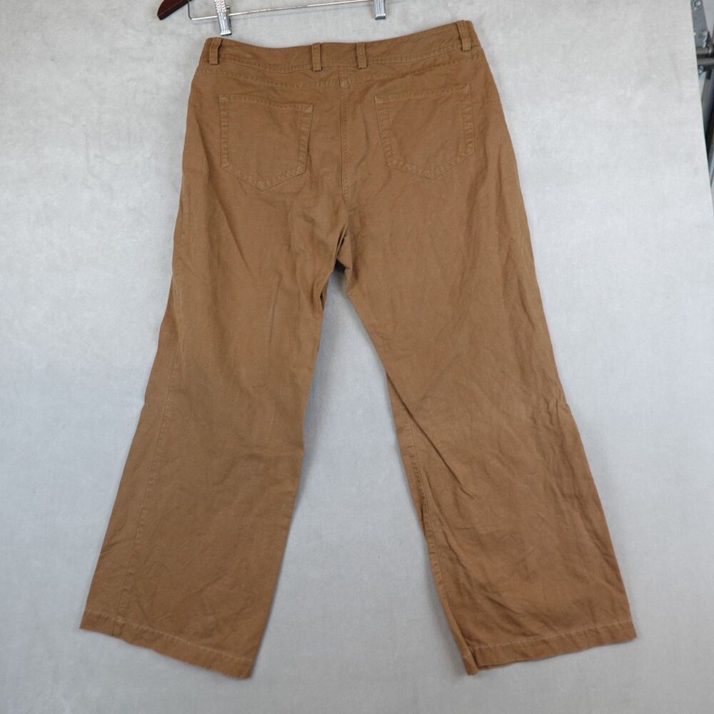 Eileen Fisher Wide Leg Pants Womens M Tan Khaki Straight Trousers - Picture 10 of 11